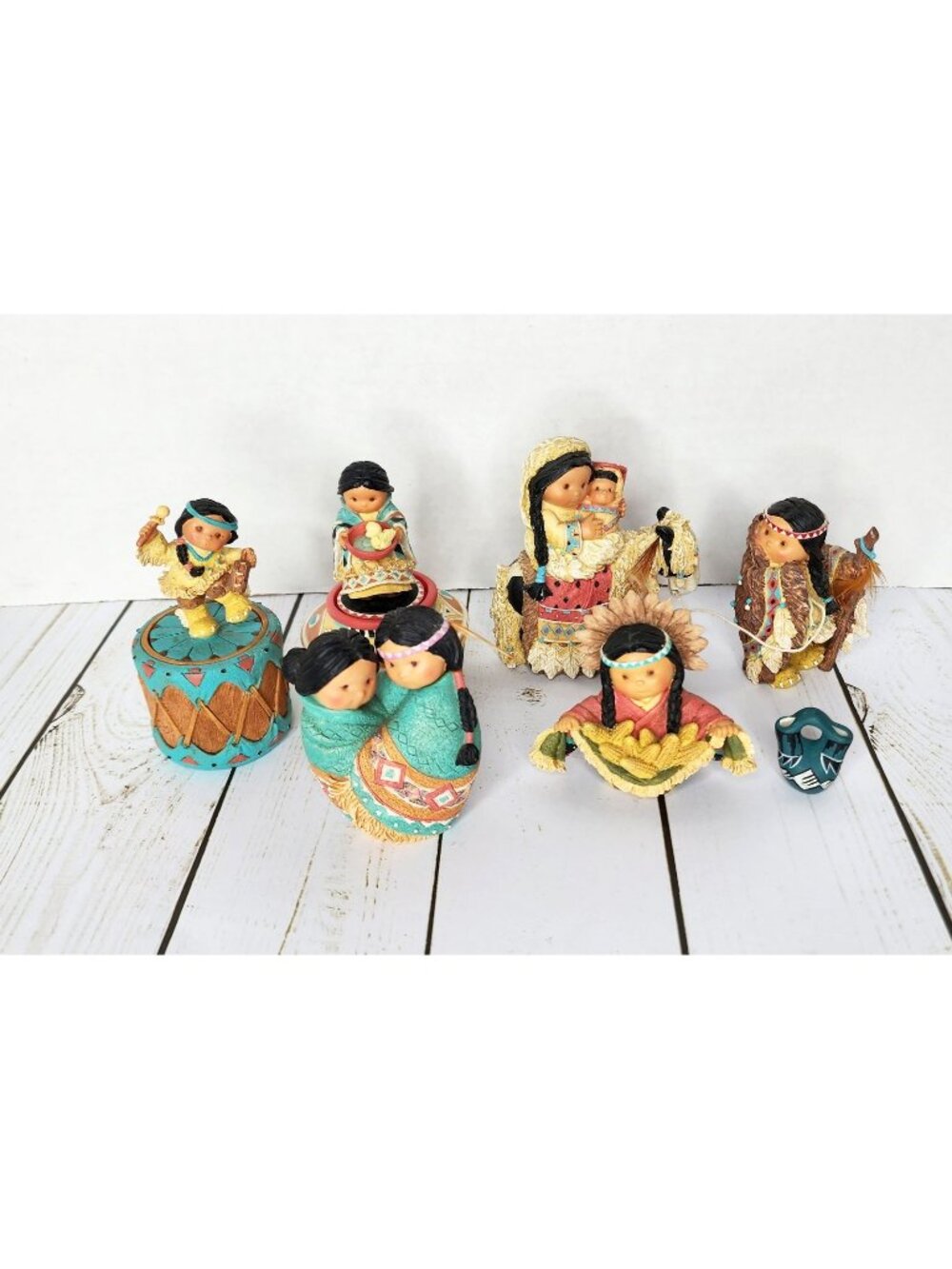 Lot of 7 Enesco Friends of the Feather Figurines 1990s Designed By Karen Hahn
